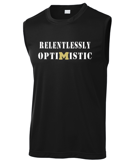 Relentlessly Optomistic "Mansfield" Dryfit Muscle tank